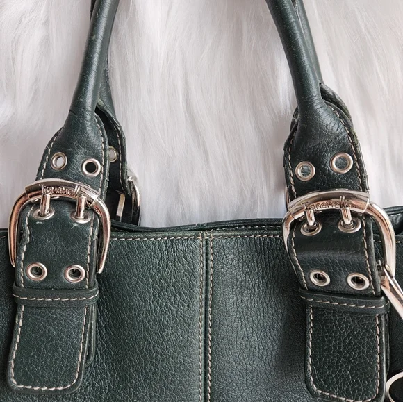 Tignanello Hunter Green Leather Satchel Bag – Silver Hardware – Classic Style - Picture 3 of 16